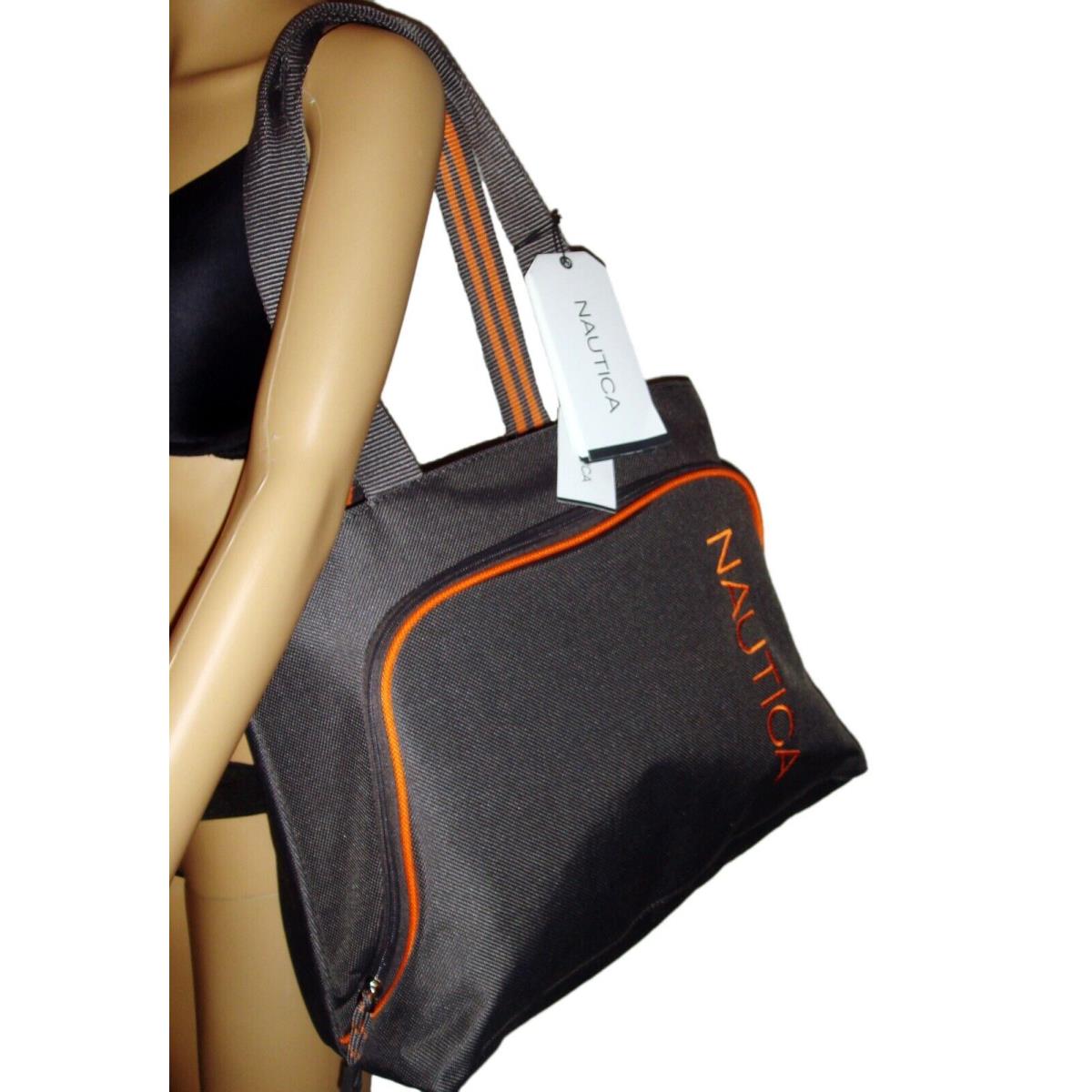 Nautica Catamaran ll Boat Tote Bag Gray/orange Trim Retail