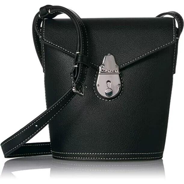 Calvin Klein Lock Leather Small or Mini Bucket Bag You Pick Blackf/ Silver- Mini Bucket