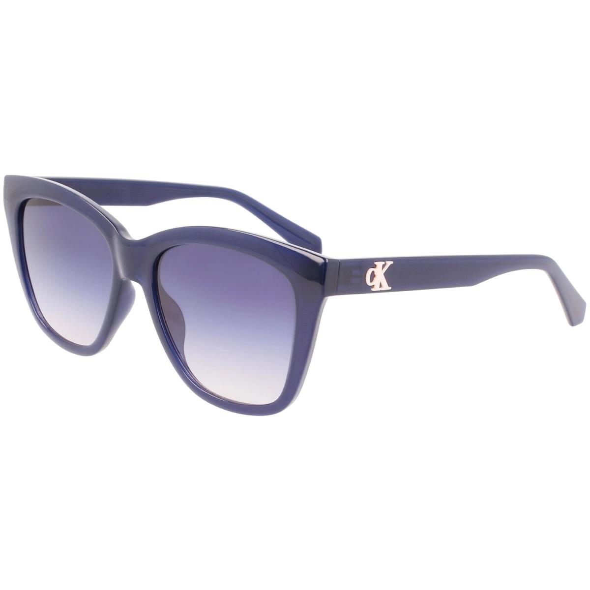 Calvin Klein Jeans Women`s Square Cat Eye Sunglasses w/ Gradient Lens CK22608S Blue/Blue (400)