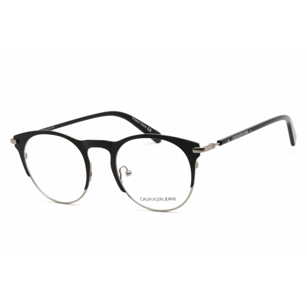 Calvin Klein Jeans Unisex Eyeglasses Matte Black Round Shape Frame CKJ19313 001 - Frame: Matte Black, Lens: Clear