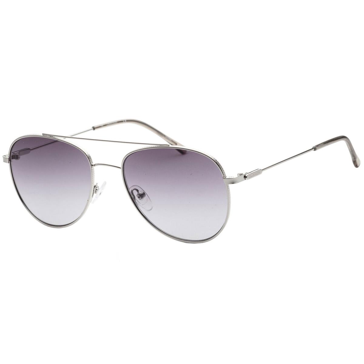 Calvin Klein Unisex Sunglasses Silver and Grey Pilot Metal Frame CK20120S 045