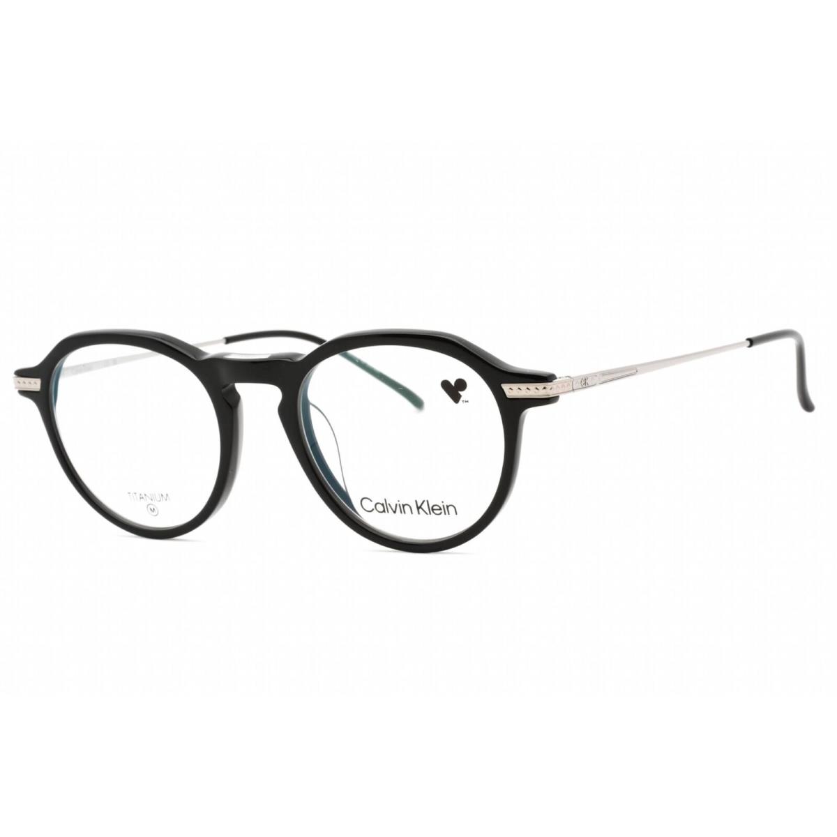 Calvin Klein Men`s Eyeglasses Black Plastic Full Rim Round Frame CK23532T 001