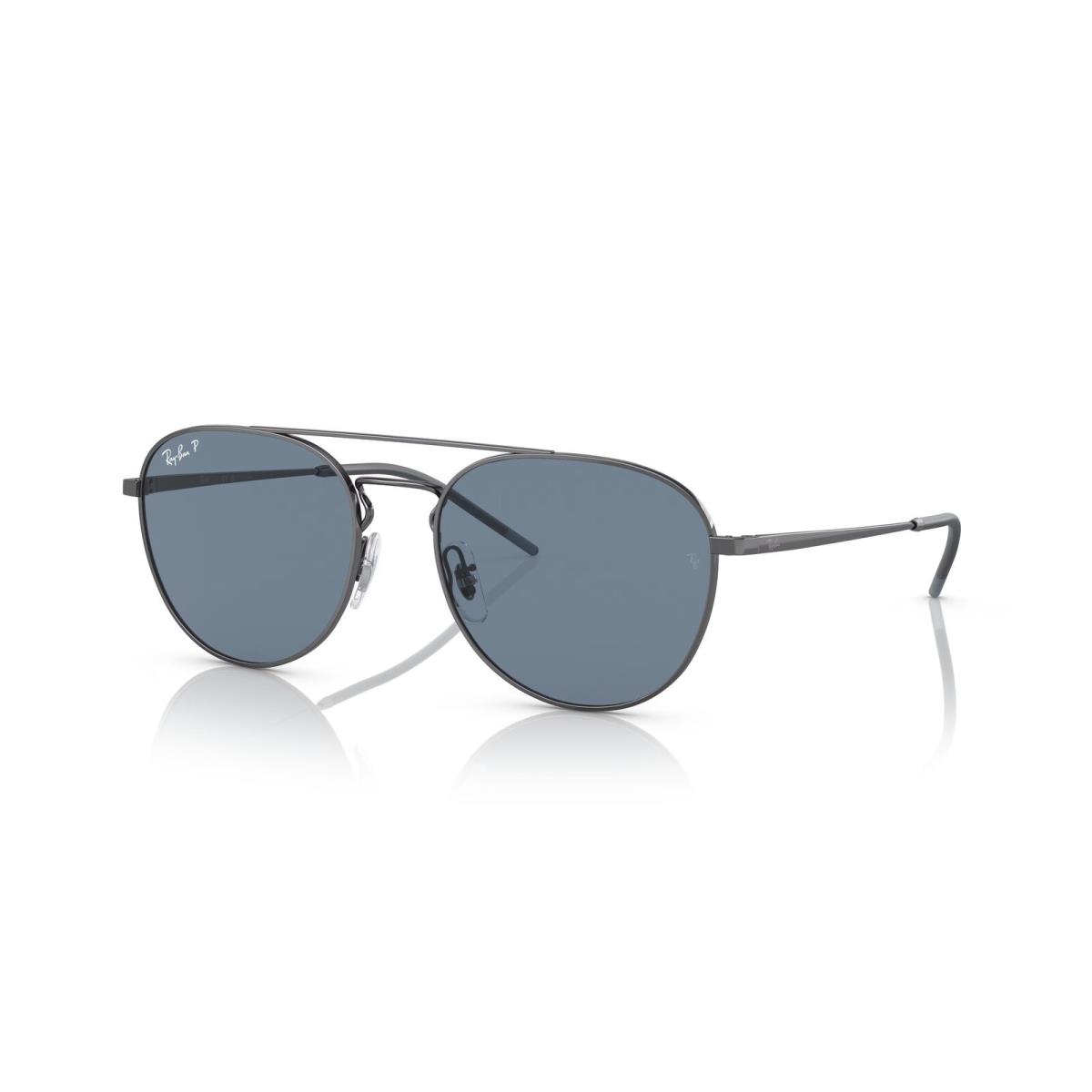 Ray- Ban 0RB3589 92492V Polished Gunmetal Aviator Sunglasses - Polished Gunmetal, Frame: Polished Gunmetal, Lens: Dark Blue Polarized