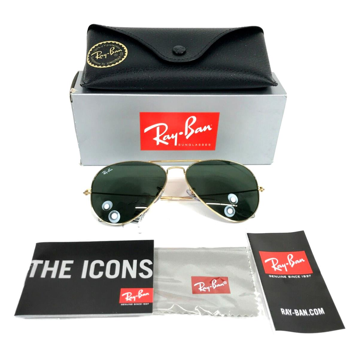 Ray-ban Sunglasses RB3025 Aviator Large Metal L0205 Arista Gold G-15 Lenses 58mm