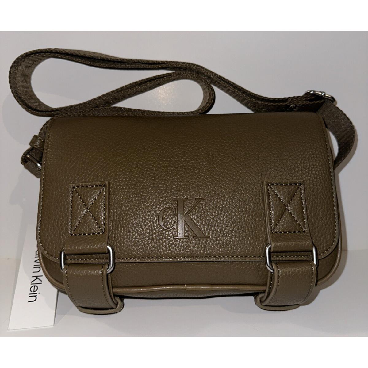 Calvin Klein Handbag Crossbody Black Leather. Olive