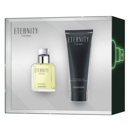 Eternity Calvin Klein Men Gift Set 1.0 oz Cologne + 3.3 oz Hair and Shower Gel