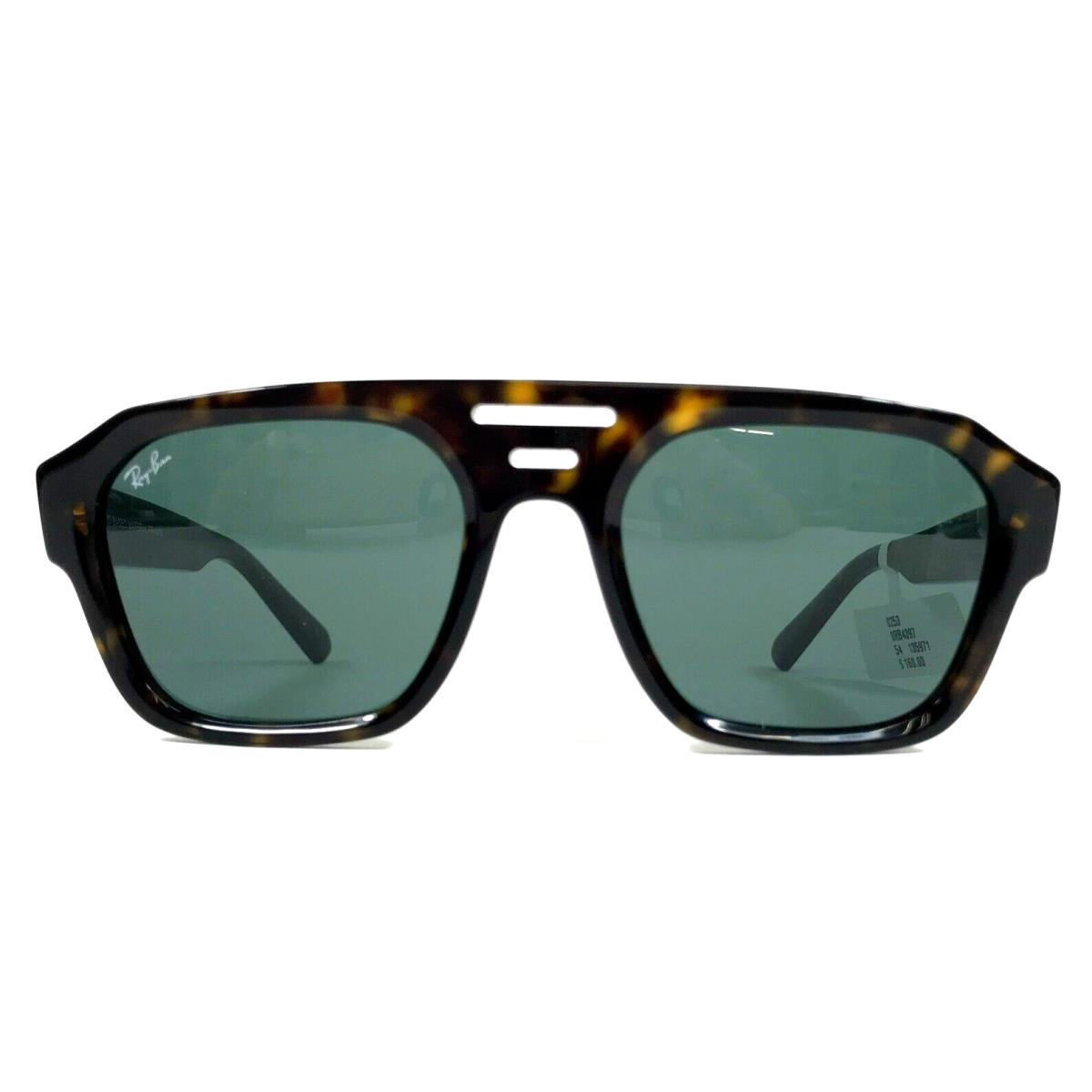 Ray-ban Sunglasses RB4397 Corrigan 1359/71 Havana Aviators with Green Lenses