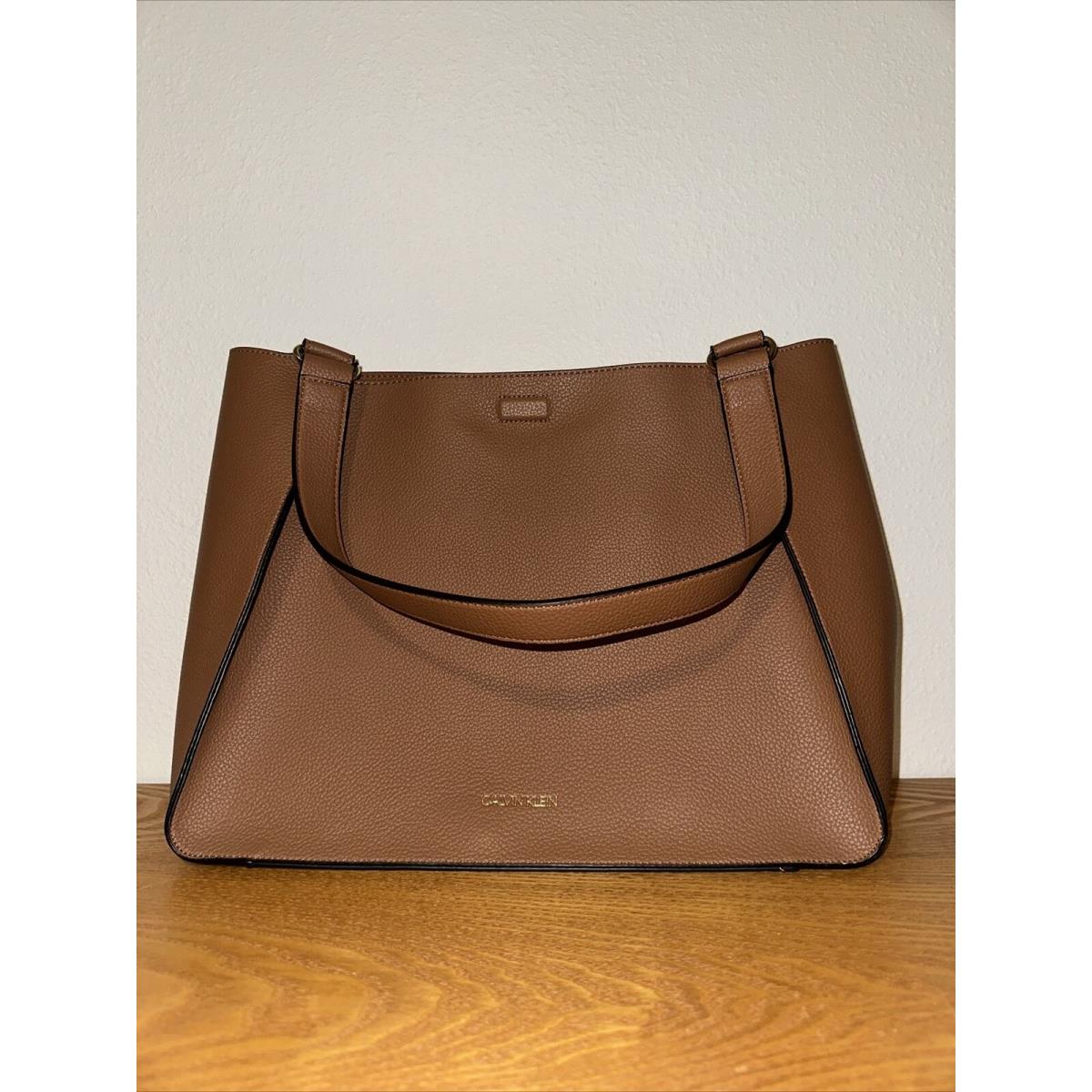 Calvin Klein Brown Handbag Purse Tote Two Piece Wallet