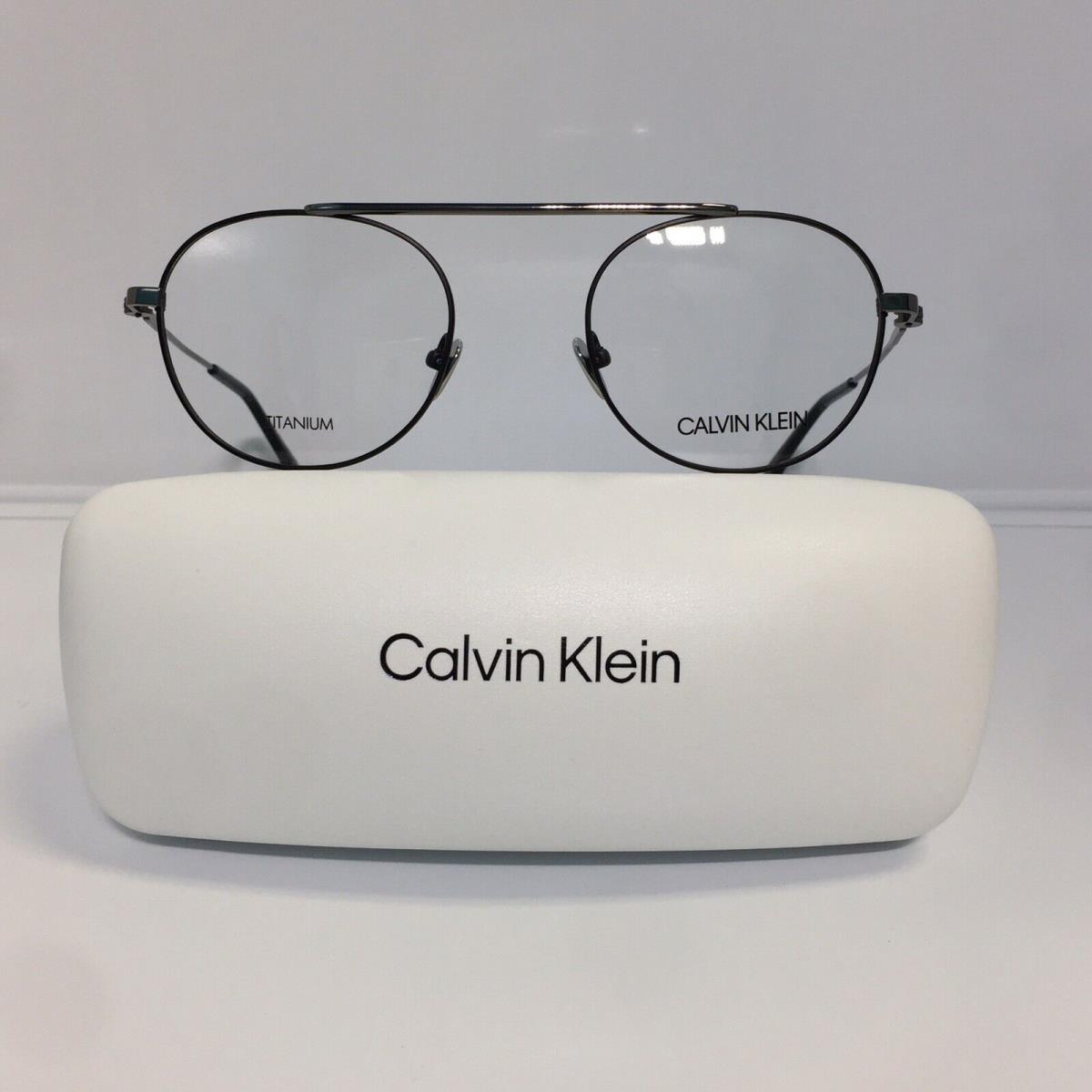 Calvin Klein CK19151 001 Black Gunmetal Titanium Round Eyeglasses 50mm