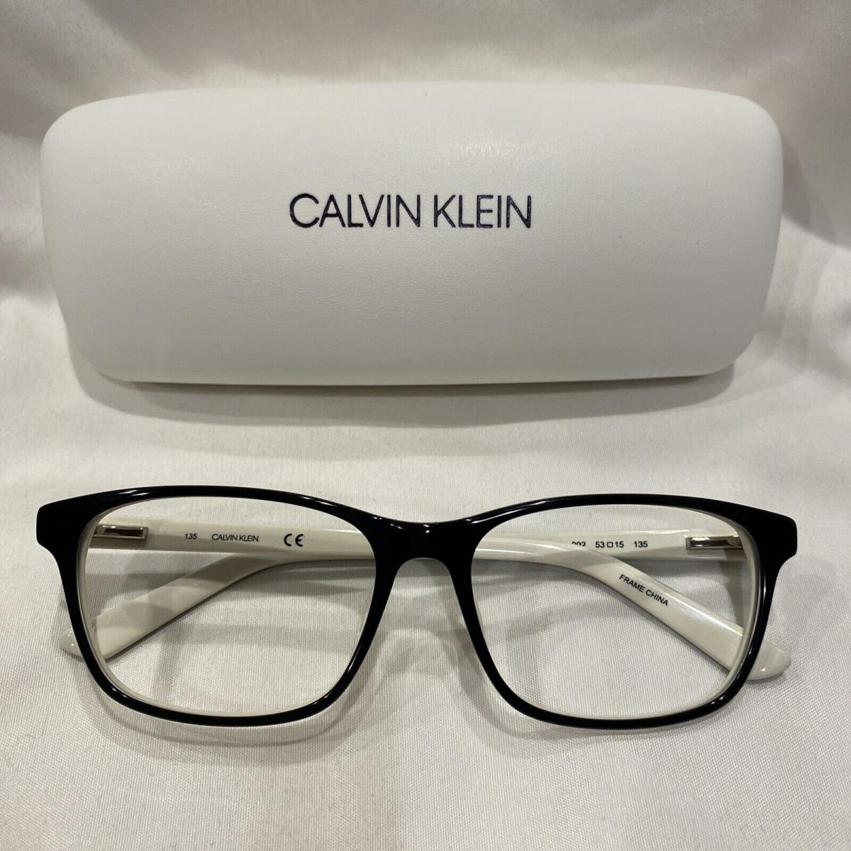 Calvin Klein Eyeglasses Frame CK18515 002 53-15-135 Black/white Full Rim SZ26