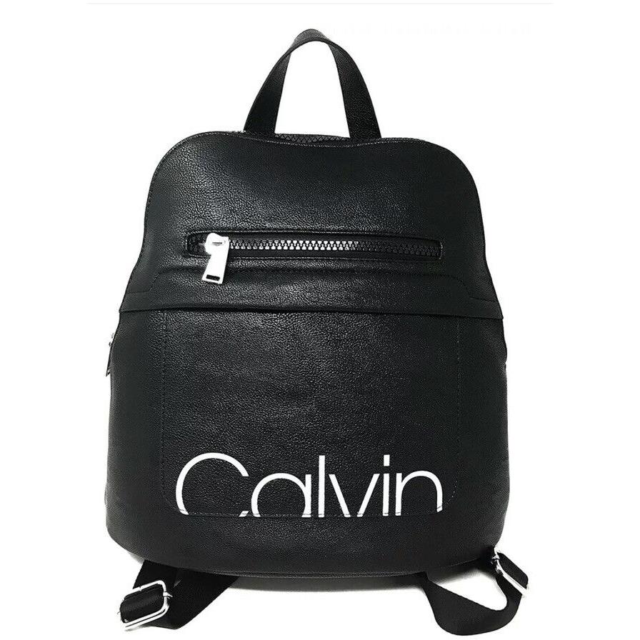 Calvin Klein Black Leather Backpack