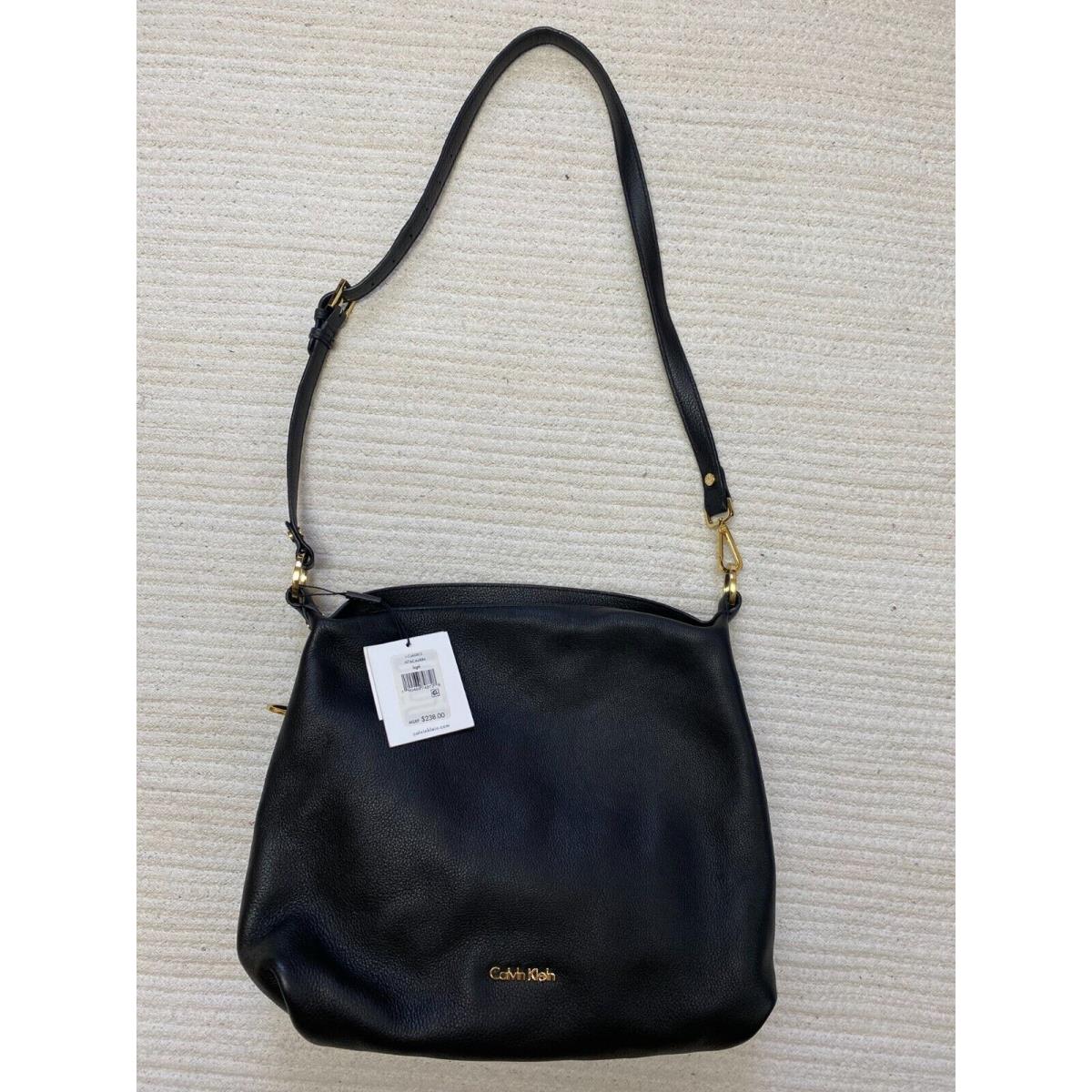 Calvin Klein Black Leather Shoulder Bag Purse 63.99