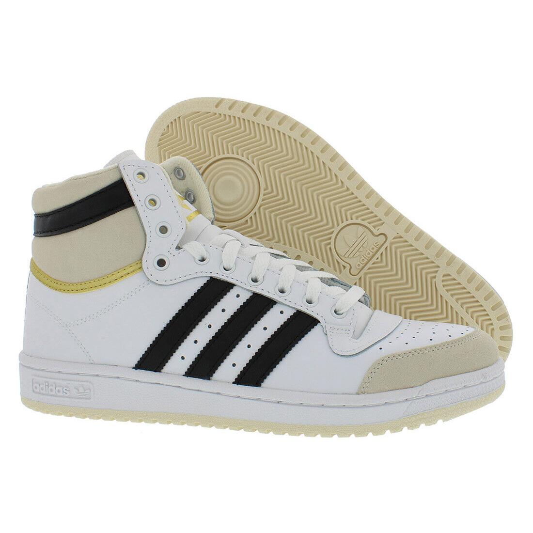 Adidas Top Ten Hi Mens Shoes - White/Black/Gold, Main: White