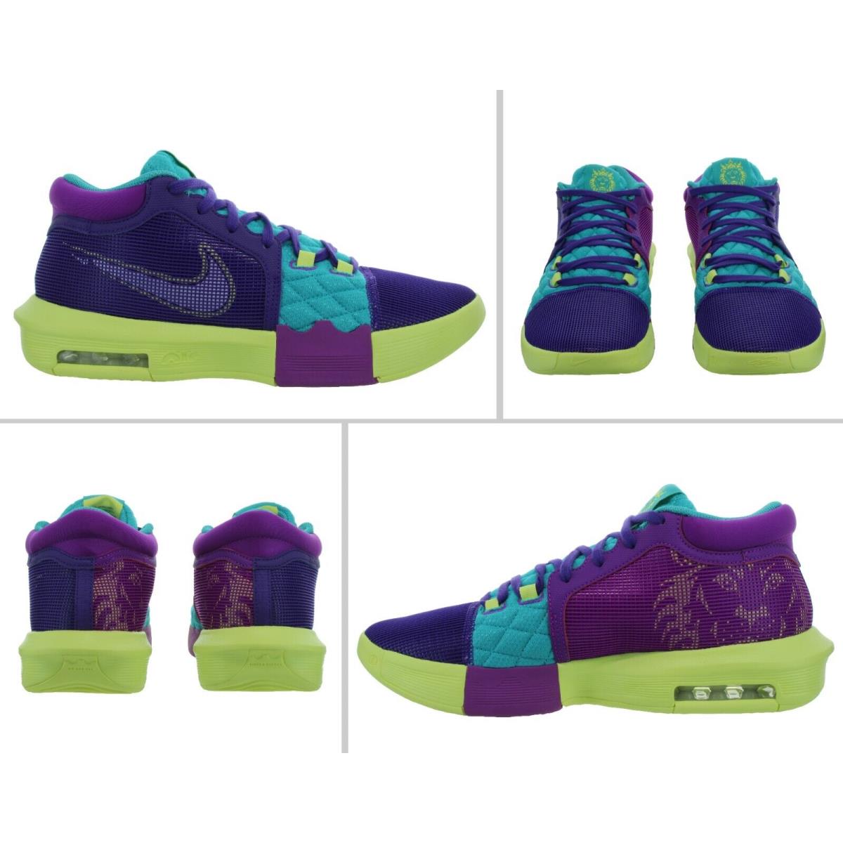 Nike Men`s Lebron Witness Viii Purple - Multicolor Basketball Shoes - Field Purple, Dusty Cactus, Light Lemon Twist