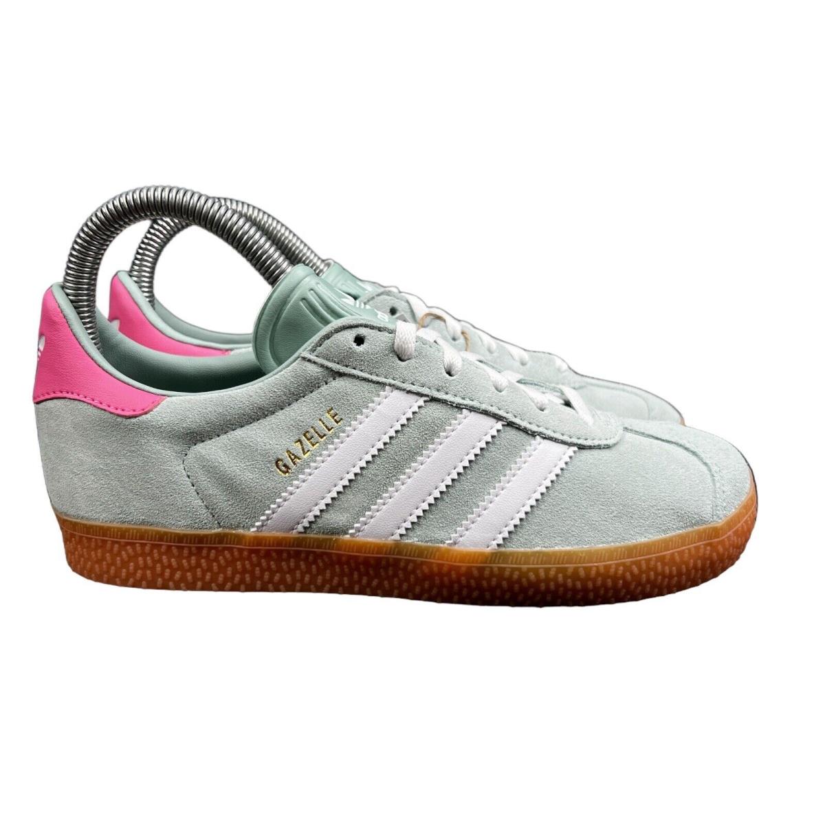 Adidas Originals Gazelle Hazy Green Future White Pink Shoes Youth Girl`s Sz 11-3 - Green