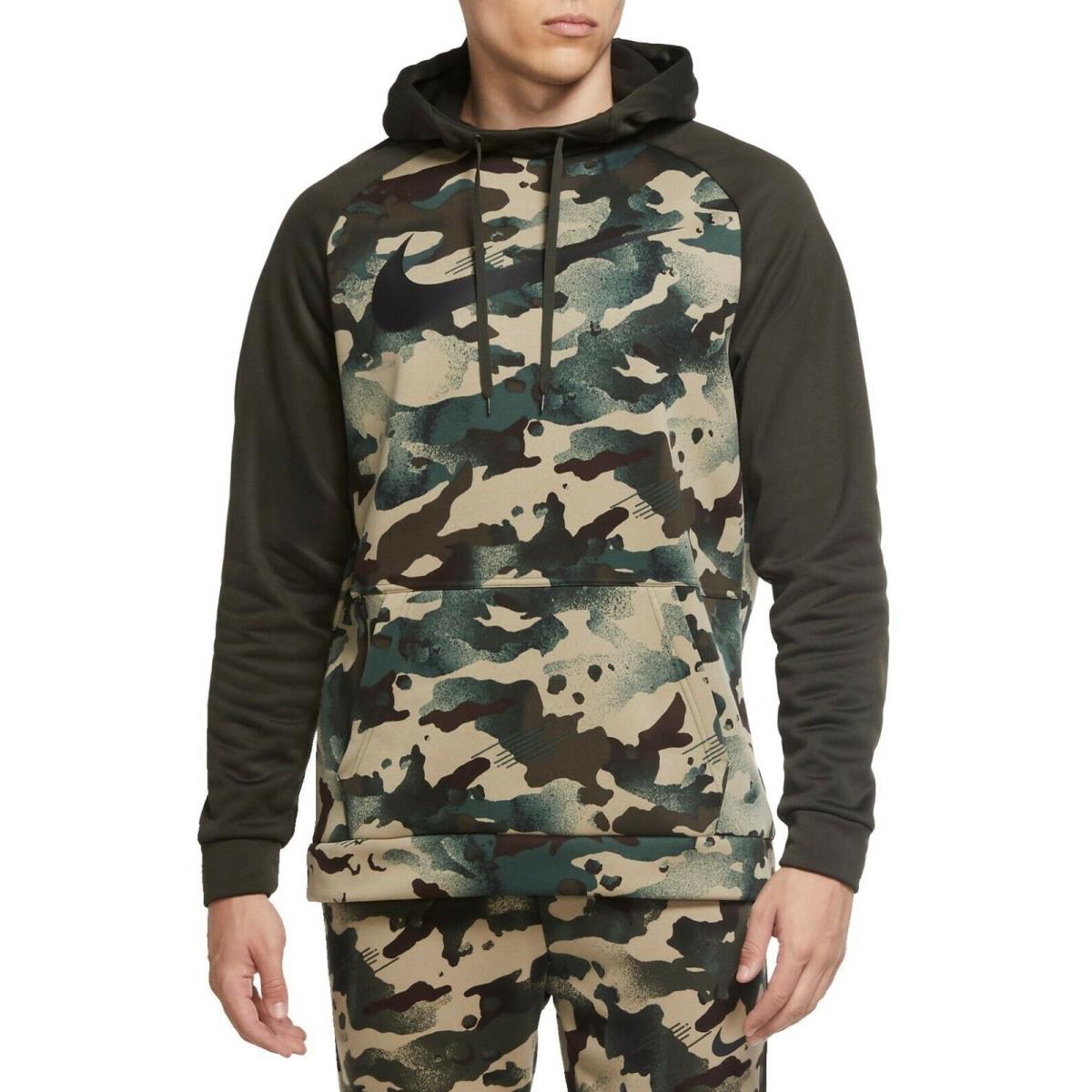 Men`s Big and Tall and Medium Nike Therma Camo Training Pullover Hoodie