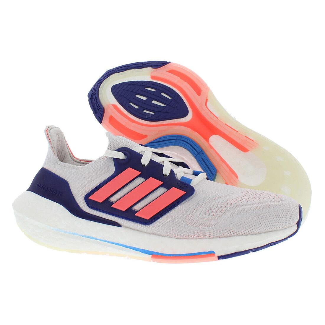 Adidas Ultraboost 22 Womens Shoes - Crystal White/Turbo/Legacy Indigo, Main: White