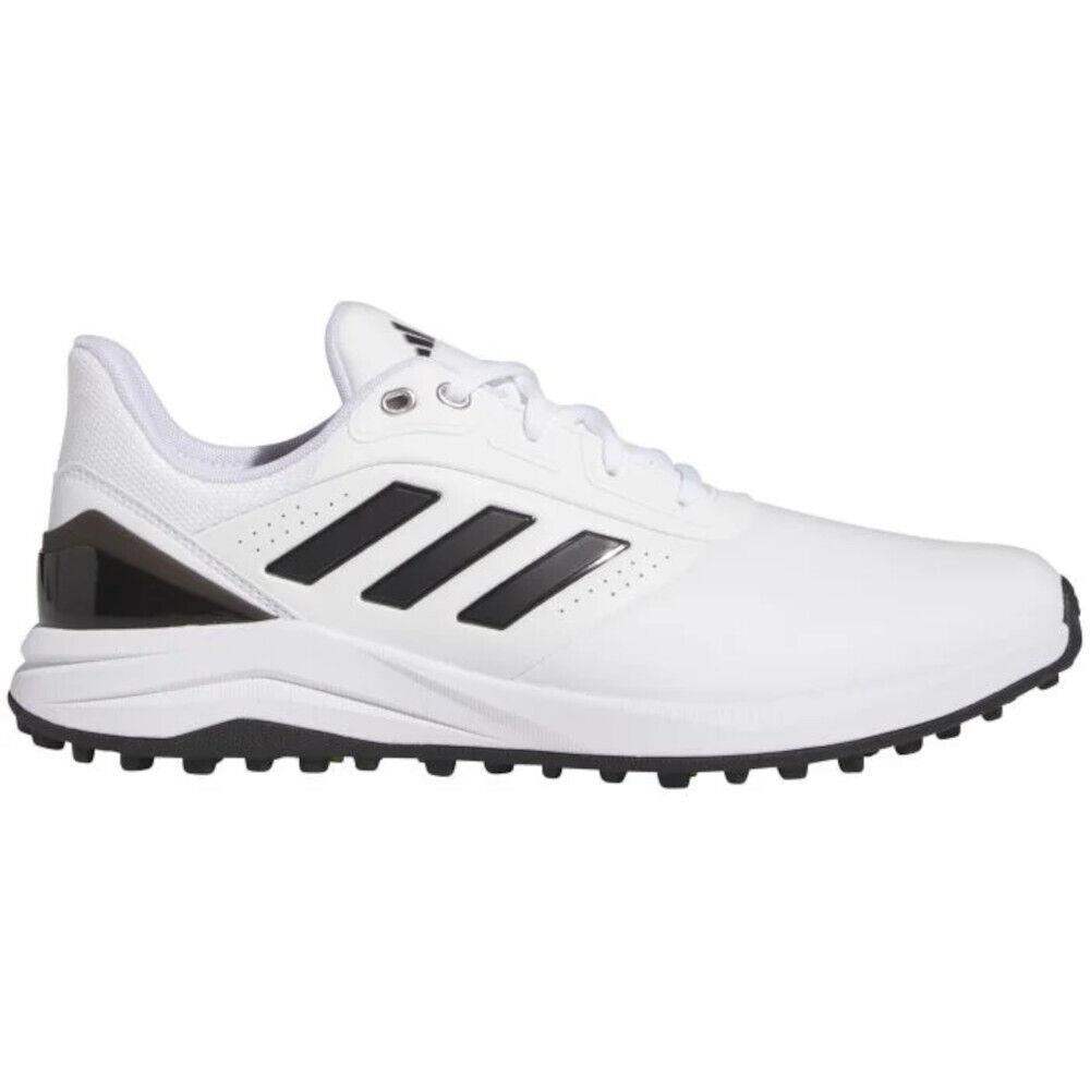 Men`s Adidas Solarmotion 24 Golf Shoes White / Core Black - Cloud White / Core Black / Green Spark