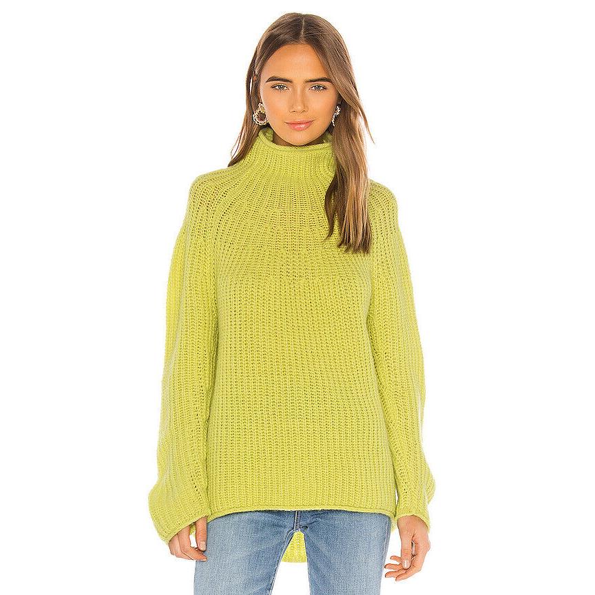 Rag Bone Women`s Joseph Turtleneck Lime Green S/p Nds