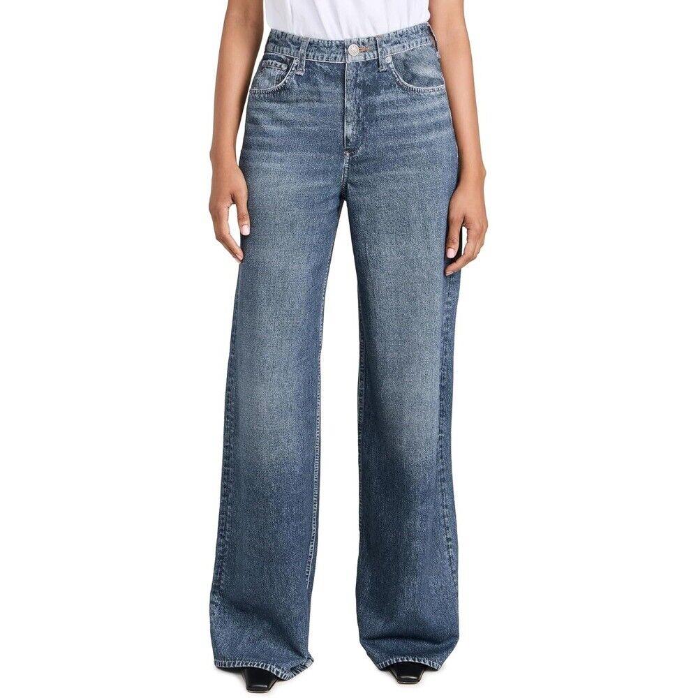 Rag Bone Women Miramar Sofie Pants Kimber Was Cotton Denim Lightweight Blue