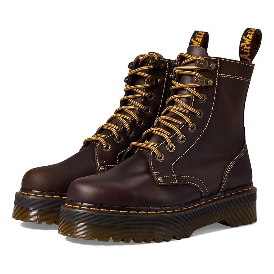 Women`s Shoes Dr. Martens Jadon Archive Platform Boots 31125201 Dark Brown - Brown