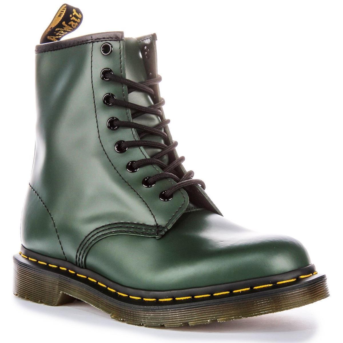 Dr Martens 1460 Smoth Core Lace Up 8 Eyelet Boot In Green Size US6 - 13