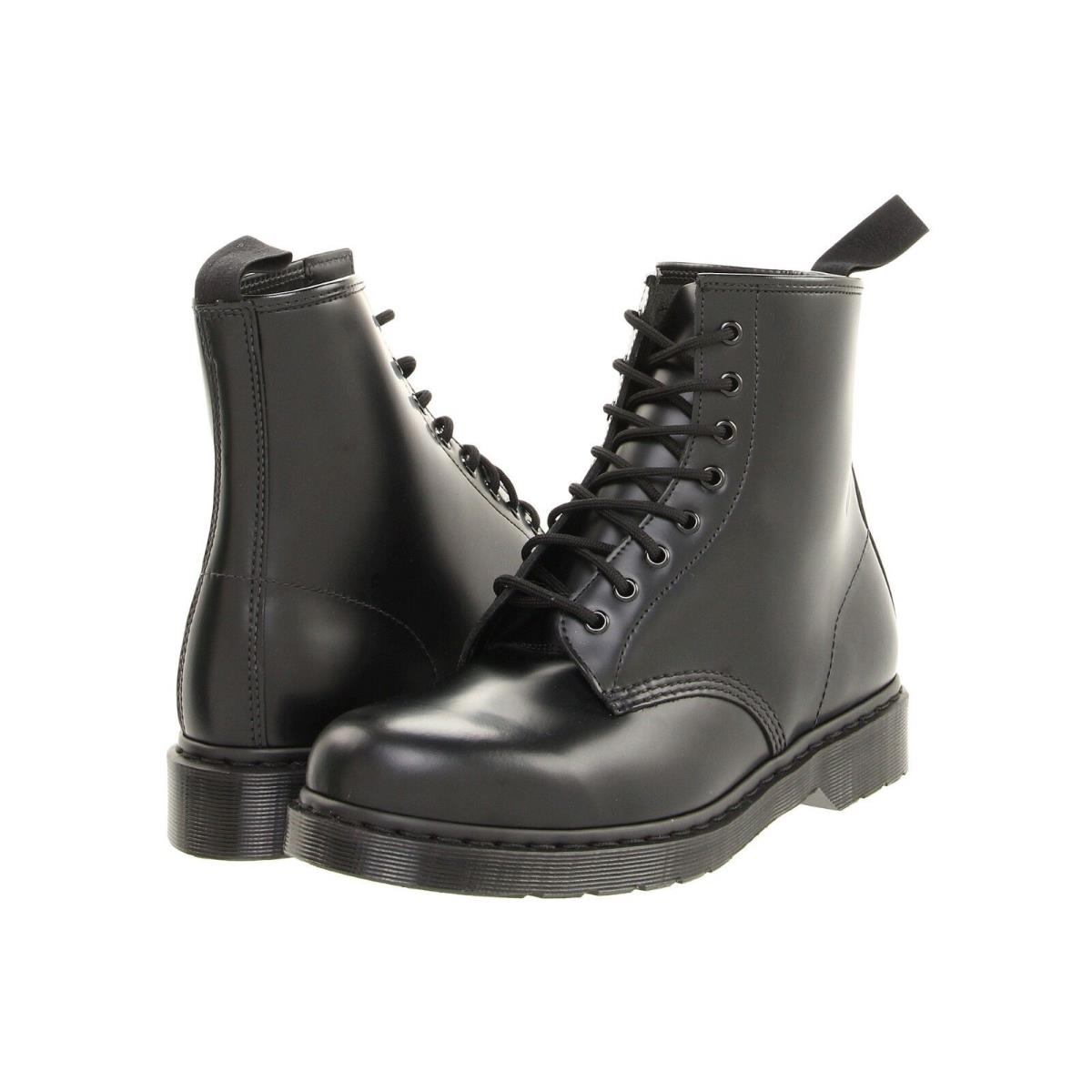 Unisex Shoes Dr. Martens 1460 Mono 8 Eye Leather Boots 14353001 Black Smooth