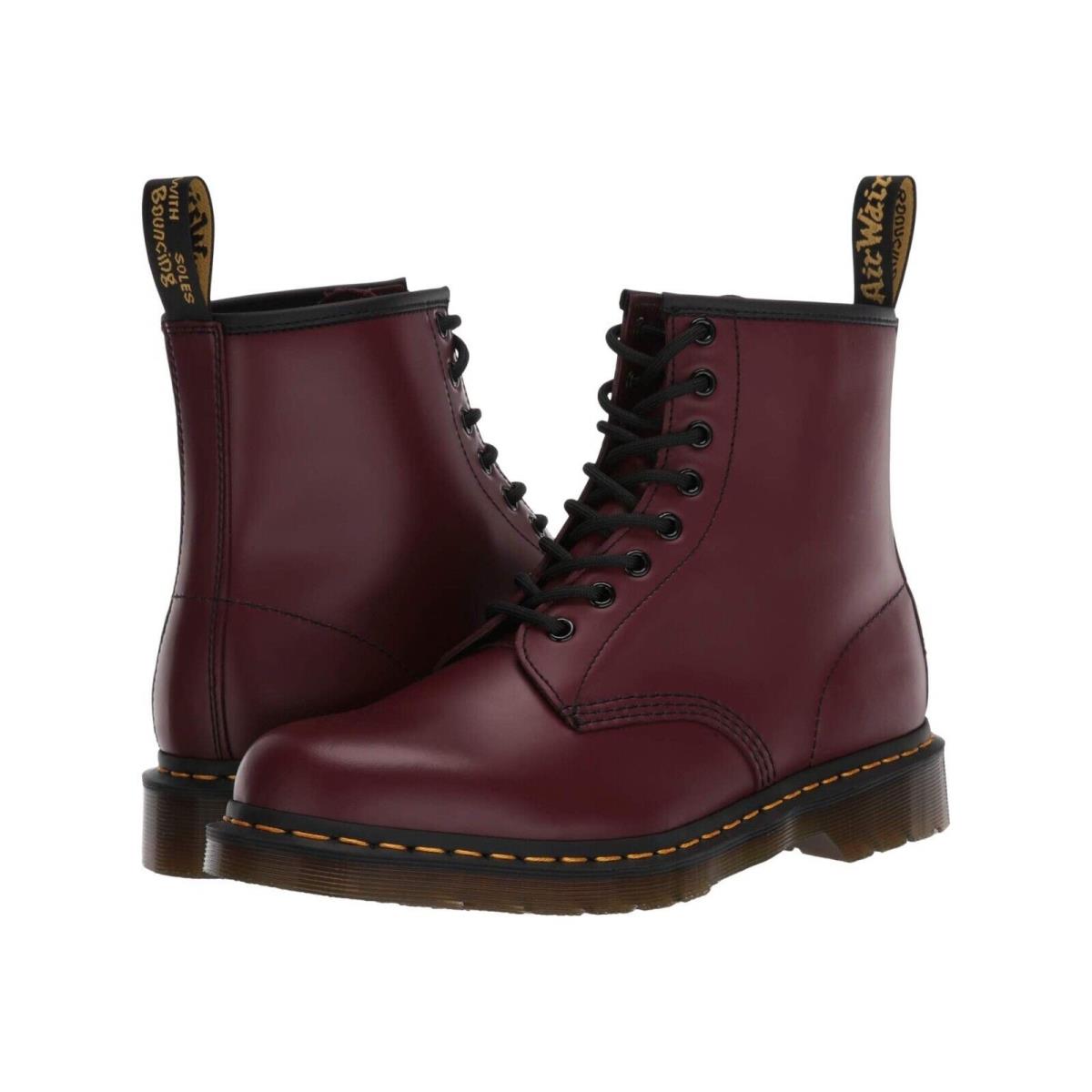 Mens Shoes Dr. Martens 1460 8 Eye Combat Leather Boots 11822600 Red