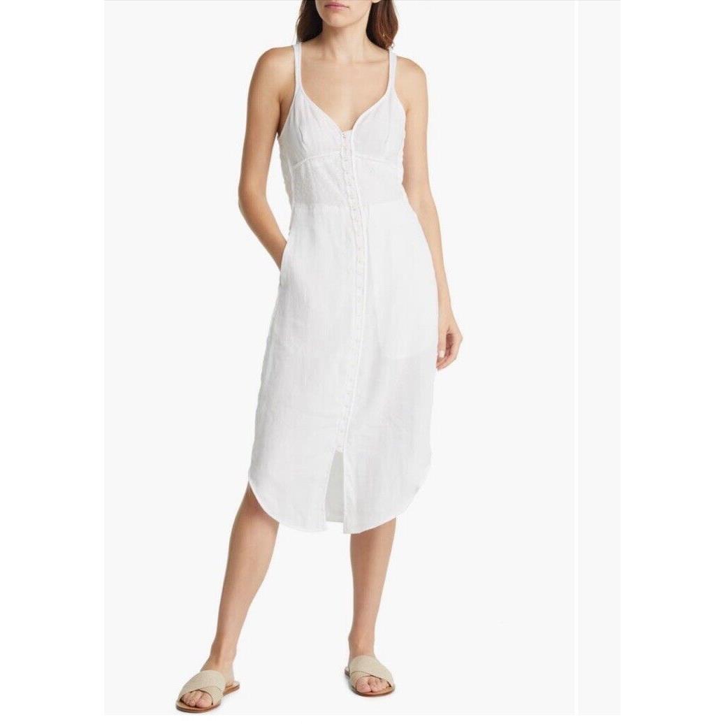 Rag Bone White Criseli Midi Dress US Size 6 Shirt Tail Hem Retail