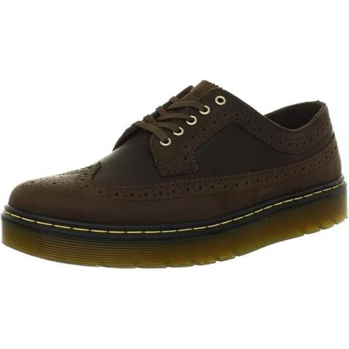 Dr. Martens Mens Floyd Oxford Dress Shoes Brown Leather Brogue Lace Up 8M