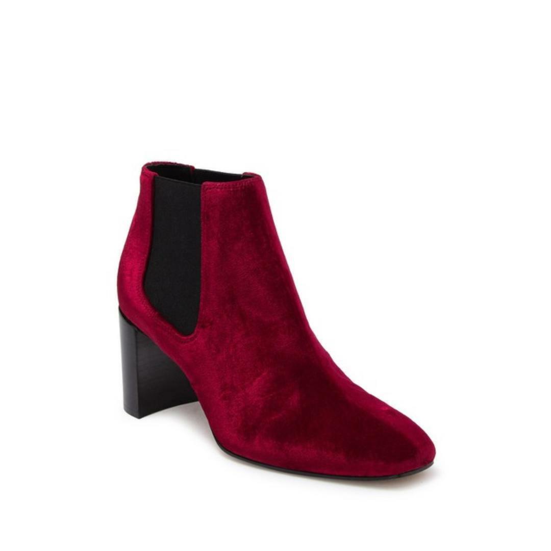 Rag Bone Womens Red Velvet Chelsea Pull On Block Heel Ankle Bootie Sz 7