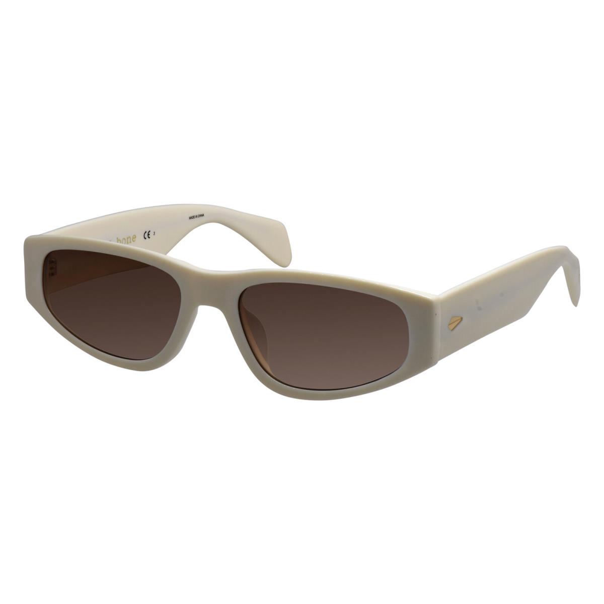 Rag Bone Rnb 1047/G/S 2MB Cream Gold Acetate Sunglasses Brown Solid Color Lens - Frame: Gold, Lens: Brown