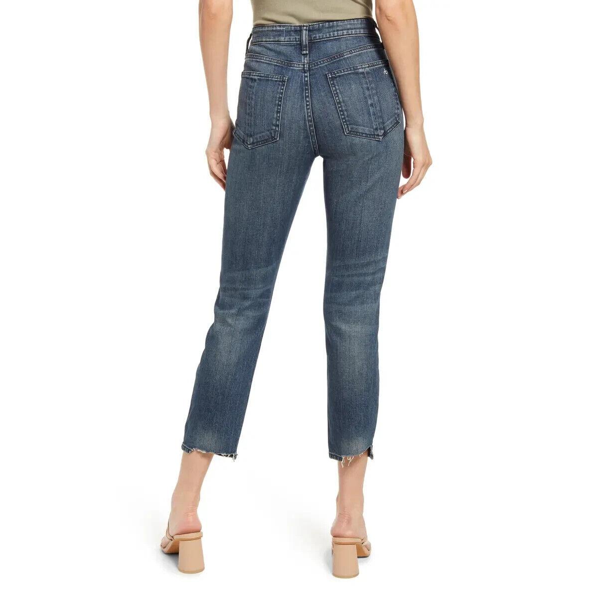 Rag Bone Nina High-rise Ankle Cigarette Jeans W/step Hems Size 28 Vallery