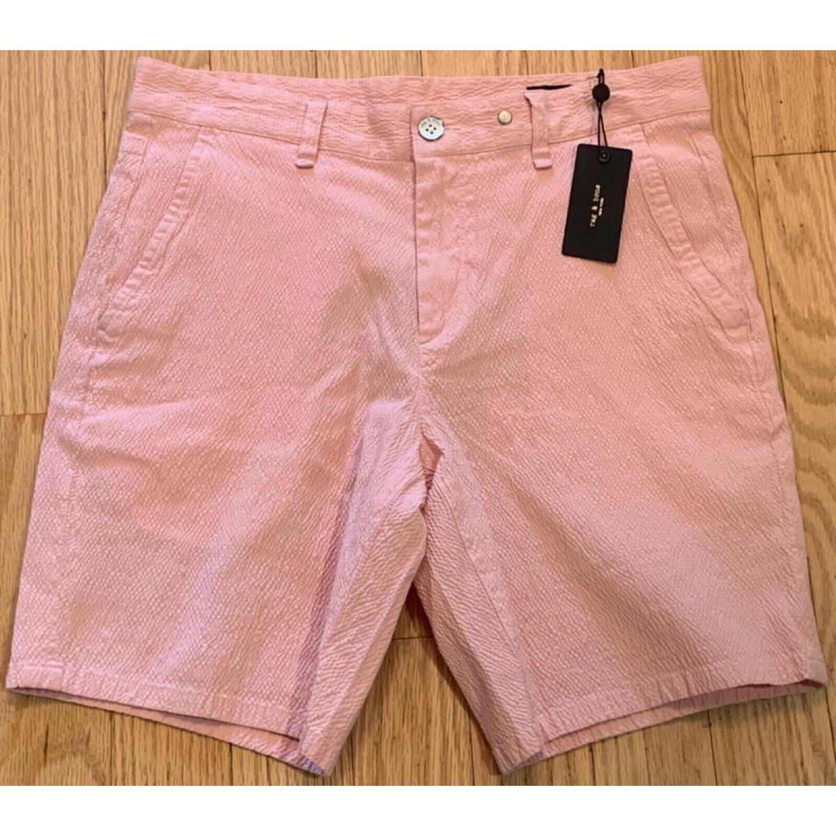 Rag Bone York Pink Perry Seersucker Shorts Size 29 Ret