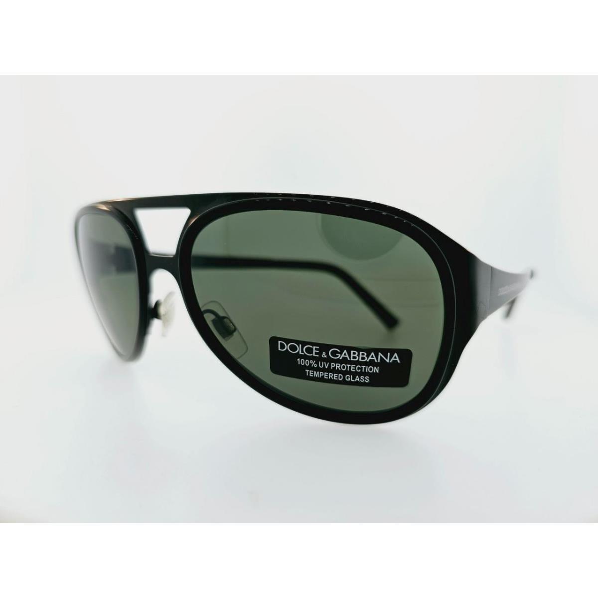 Dolce Gabbana Sunglasses 2037 0131 58MM Black Frame with Green Lenses