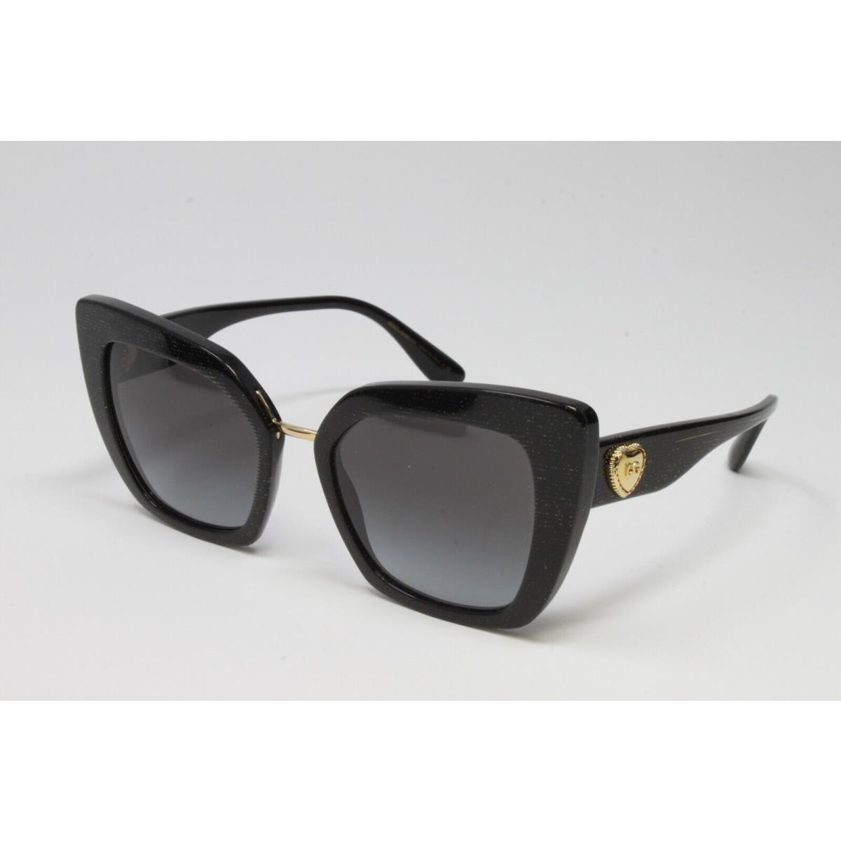 Dolce Gabbana Sunglasses DG4359 32188G Glitter Gold Striped Black 52mm