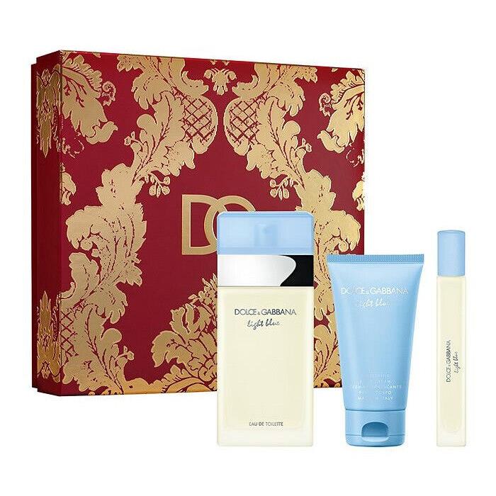 Light Blue Dolce Gabbana Women 3Pcs Set 3.3 oz 0.33 oz Edt Spray 1.7 oz BC