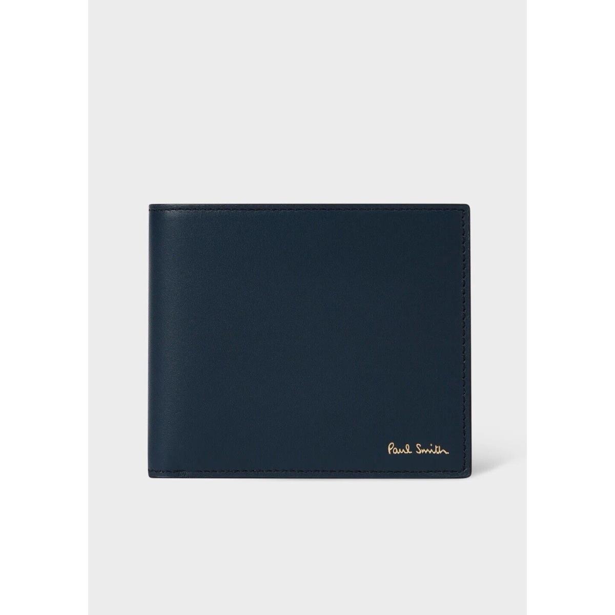 Season Navy Paul Smith Multi-stripe Leather Wallet. Made in Italy