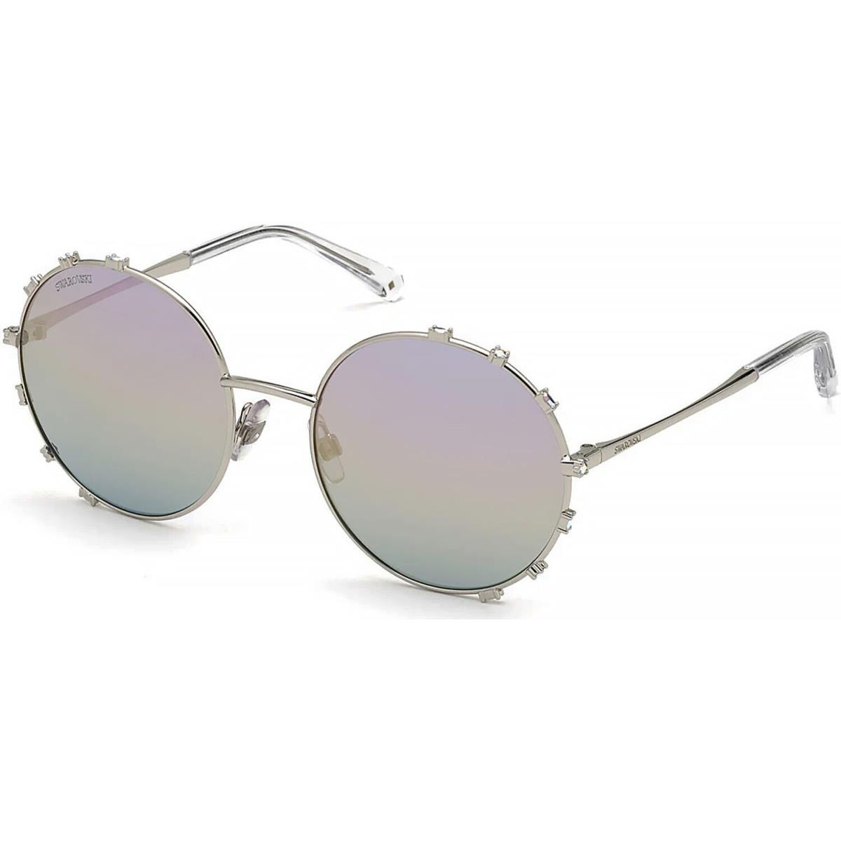 Paul Smith Swarovski SK0289-16Z Women`s Metal Round Sunglasses Blue Mirrored Lens