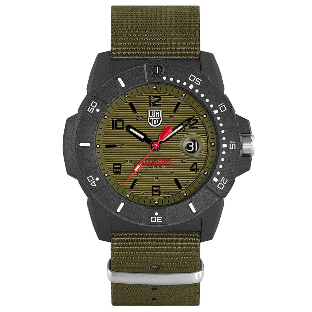 Luminox Navy Seals XS.3617.SET Green Dial Sapphire Crystal Nylon 200M Mens Watch