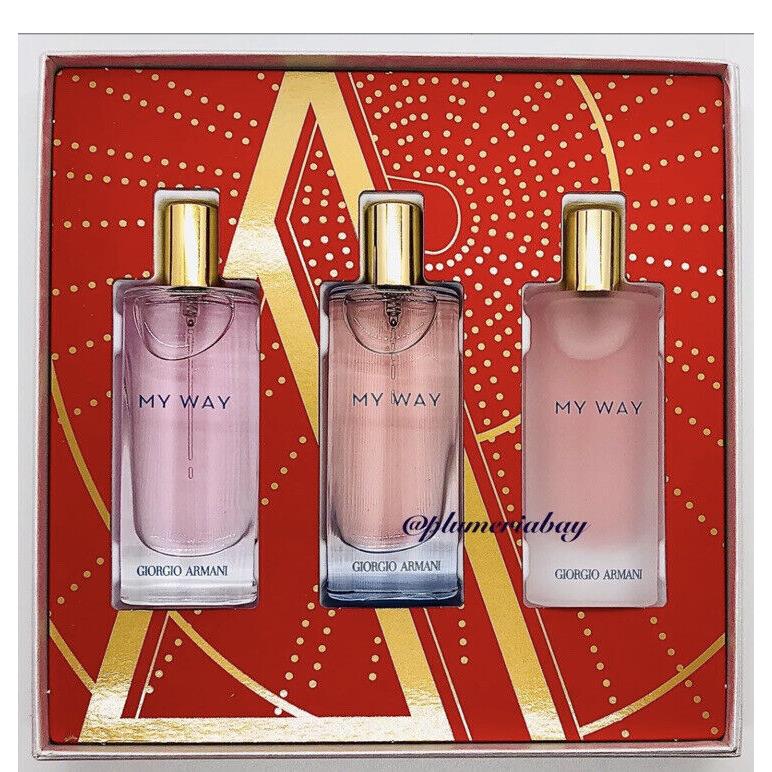 Giorgio Armani My Way Travel Spray Set 3x 05.oz 15mL Edp Floral Intense 2022