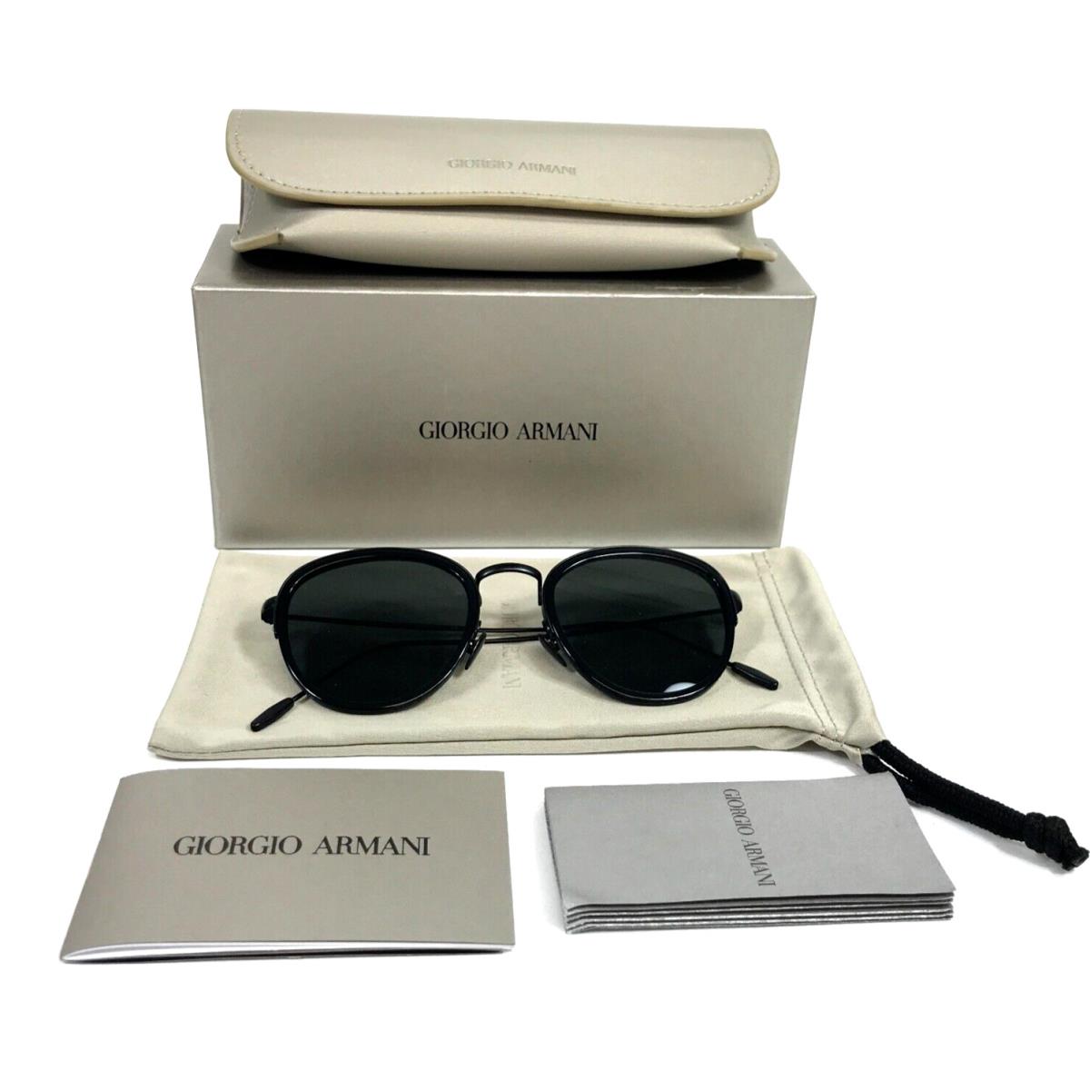 Giorgio Armani Sunglasses AR6068 3001/87 Black Round Dark Gray Lenses 50-22-150