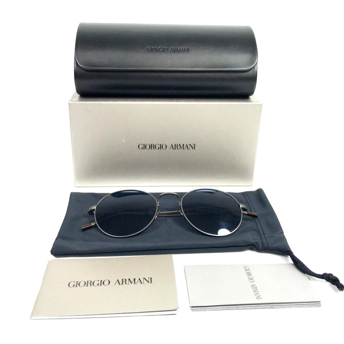 Giorgio Armani Sunglasses AR6125 3006/19 Gray Round Frames Blue Lenses 52-20-140