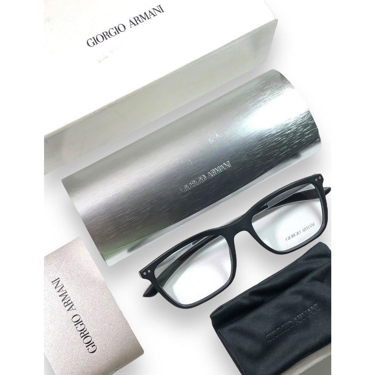 Giorgio Armani AR 7064Q 5042 Men Eyeglasses Frame Black Silver 54-19 Aluminium