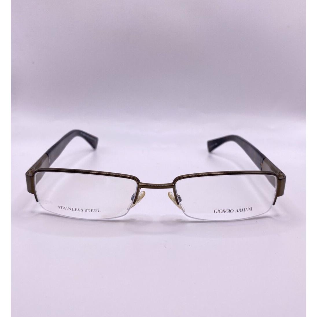 Giorgio Armani GA 711 A4O Brown Metal Semi Rim Eyeglasses Frame 52-18-140 Italy