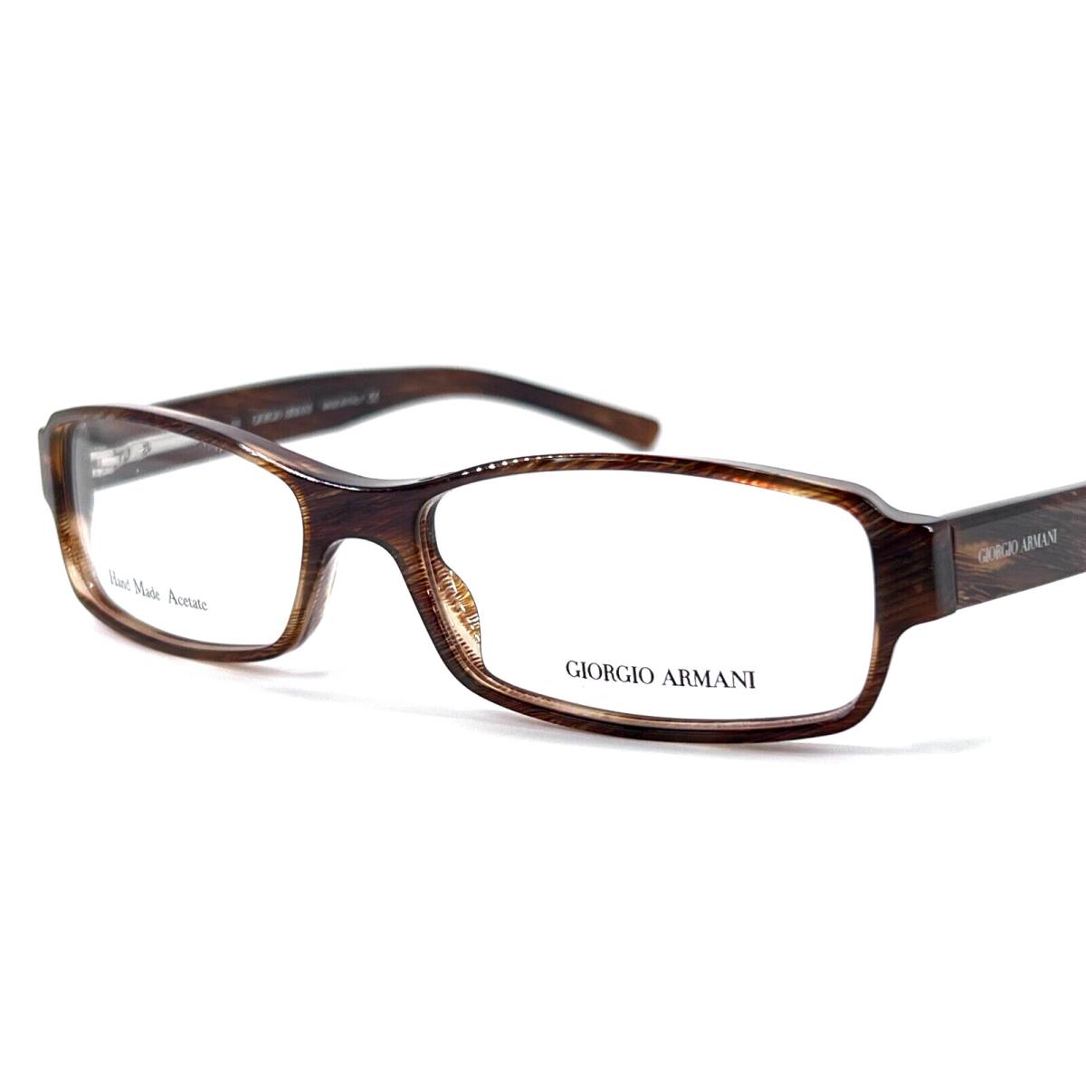 Giorgio Armani GA129/N Mens Plastic Eyeglass Frame BK7 Dark Brown Stripe 52-15