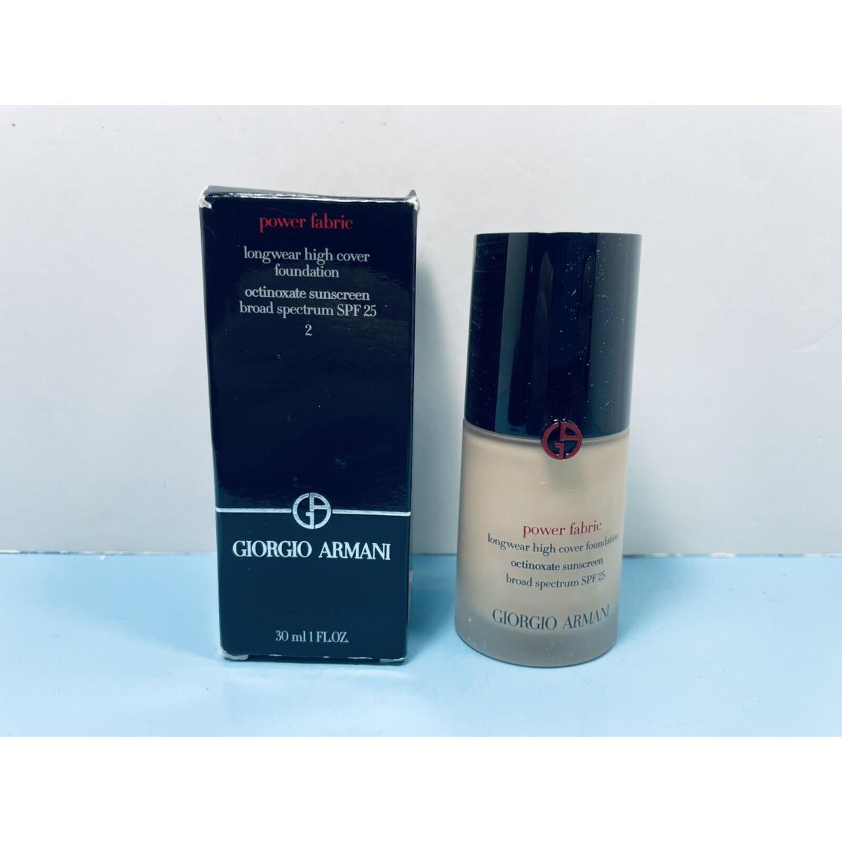 Giorgio Armani - Longwear High Cover Foundation - 2 - 1 OZ - Spf 25 -new Boxed