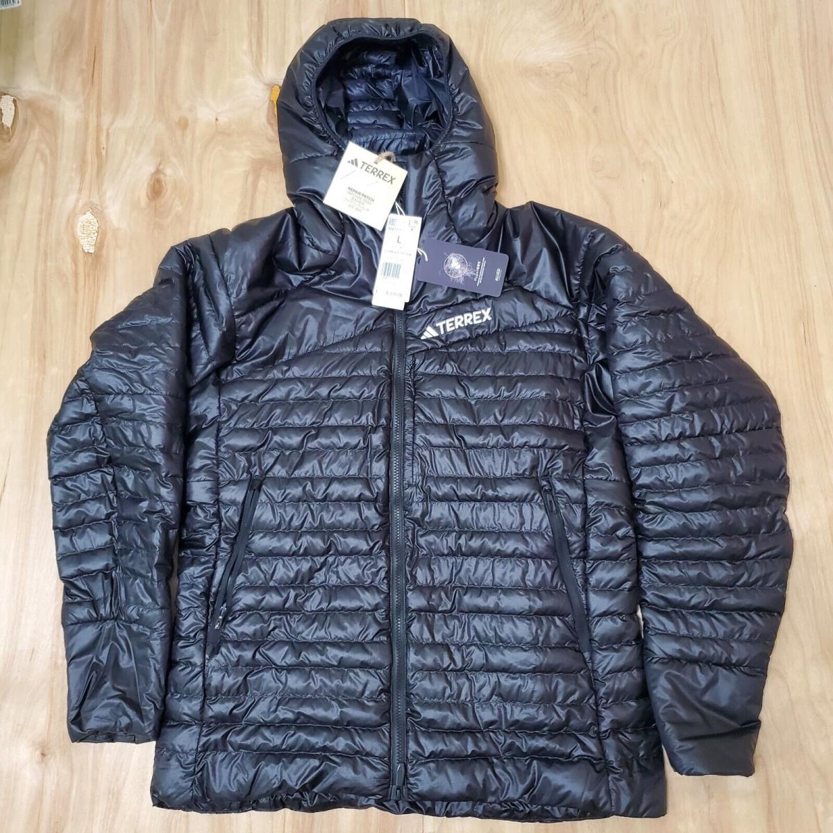 Adidas Terrex Techrock Year Round Down Hooded Jacket Men`s Sz L