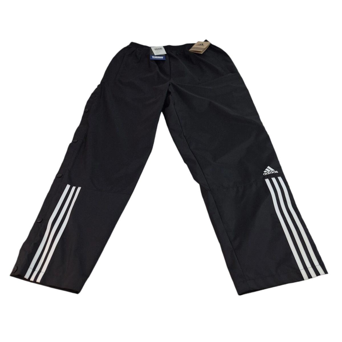 Adidas Vintage 1999 Break Tear Away Snap Pants Mens Large Black 3 Stripe 90s