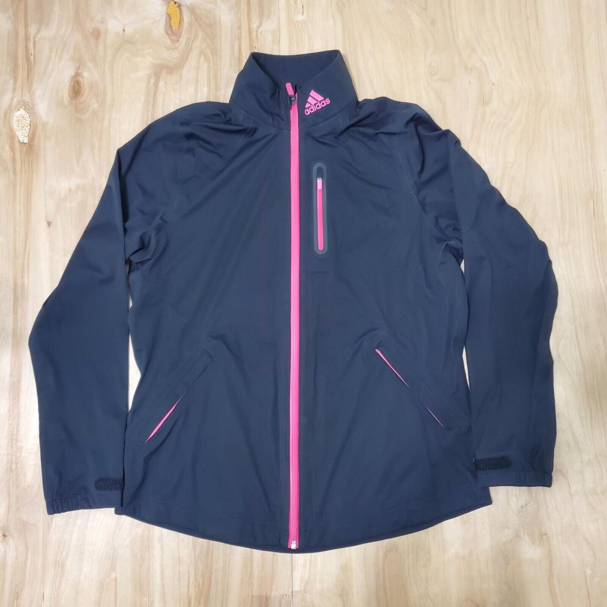 Adidas Women`s Size L Rain.rdy Jacket Waterproof Black/pink HI5597